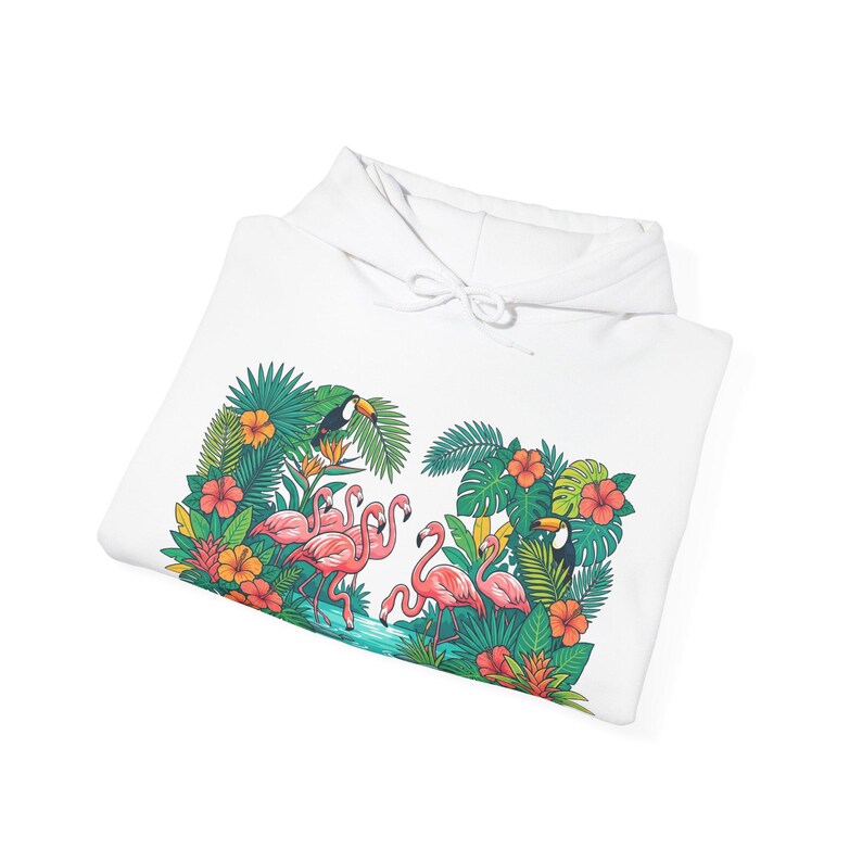 Tropical Flamingo Summer Vibes - Hoodie image 2