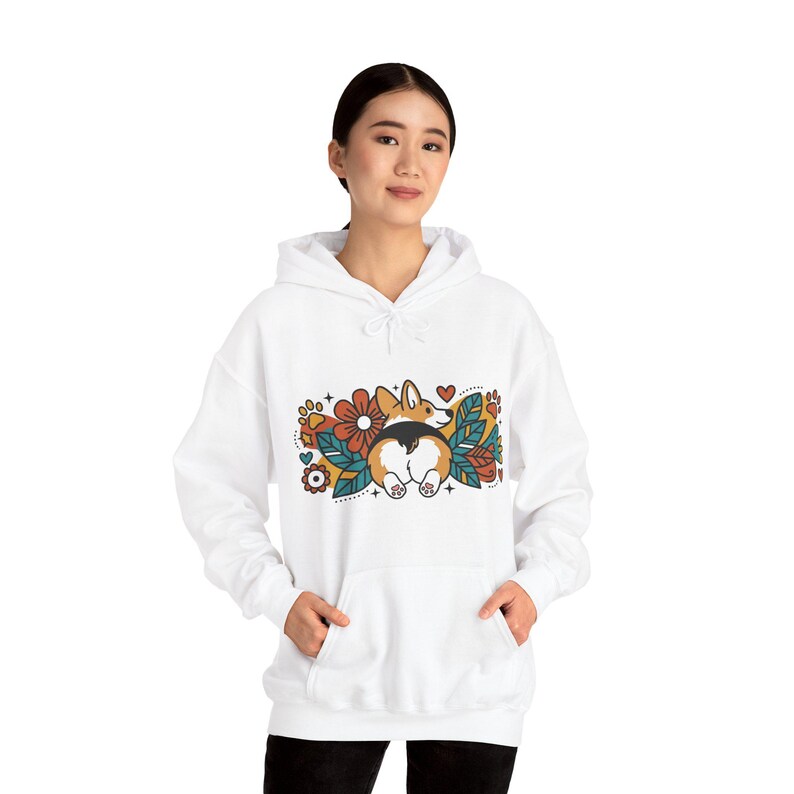 Cute Corgi Butt Dog Lover - Hoodie afbeelding 5