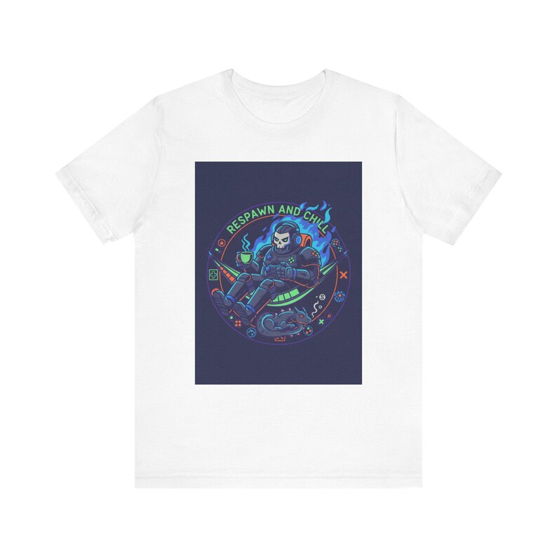 Respawn and Chill Gaming T-Shirt | Funny Video Game Shirt | Gamer Gift | Geek Apparel image 1