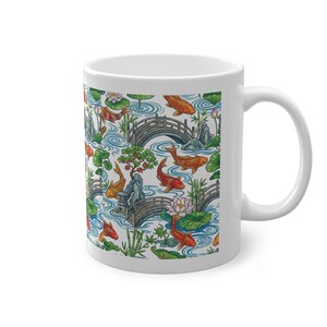 Koi Pond Japanese Garden Watercolor - Mug Bild 3