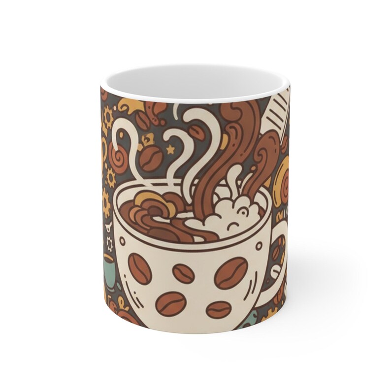 Powered by Coffee and Chaos Mug, Funny Teacher Coffee Mug, Teacher Appreciation Gift, Back to School Mug, Ceramic Coffee image 1