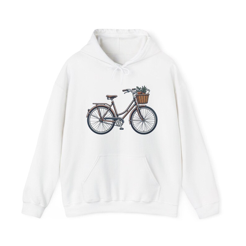 Vintage Bicycle With Basket - Hoodie image 1