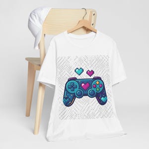 Gamer Controller Pixel Hearts - Tshirt afbeelding 2