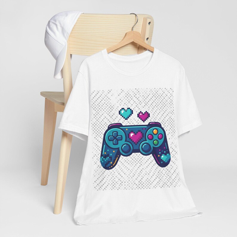 Gamer Controller Pixel Hearts - Tshirt afbeelding 2