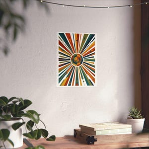Mid-Century Modern Sunburst Pattern - Poster image 6