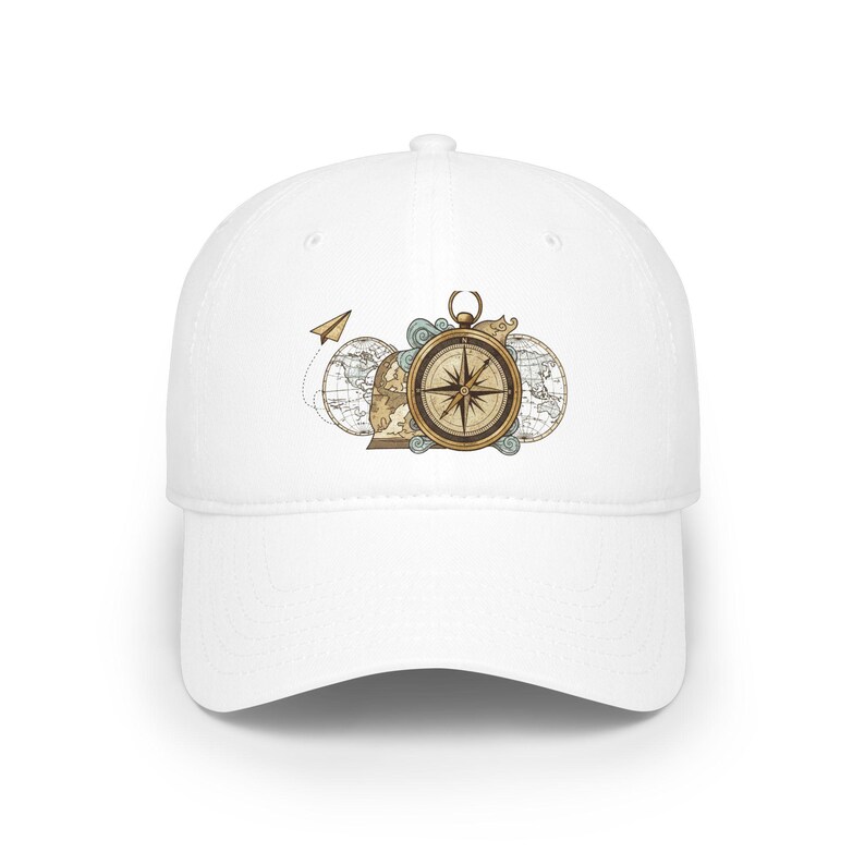 Vintage Compass World Map Paper Plane Travel Baseball Cap, Wanderlust Explorer Hat, Adventure Souvenir Gift bild 1
