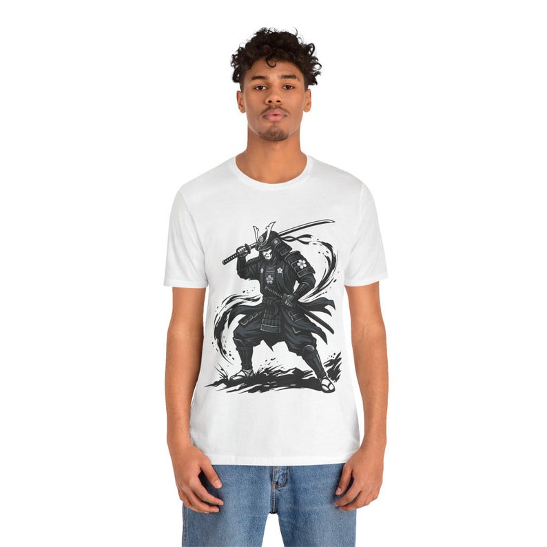 Samurai Warrior Ink Wash Painting - Tshirt image 6