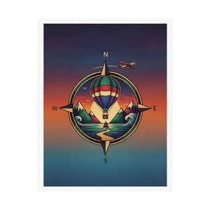 Adventure Awaits Poster | Travel Wall Art | Wanderlust Typography Print | Adventure Decor image 2