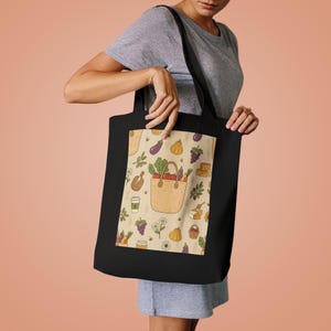 Farmers Market Tote Bag, Canvas Grocery Bag, Reusable Shopping Bag, Farmer Market Vibes, Eco Friendly Gift image 4