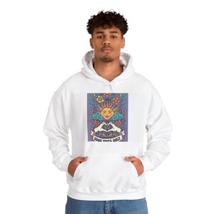 Good Vibes Only Hoodie | Streetwear Aesthetic Sweatshirt | Positive Energy Graphic Pullover | 90s Vintage Style Unisex image 4