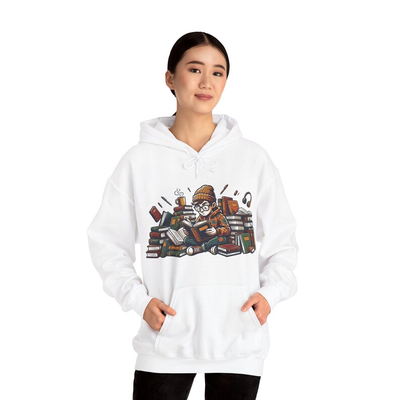 Bookstack Reading Nerd - Hoodie imagen 6