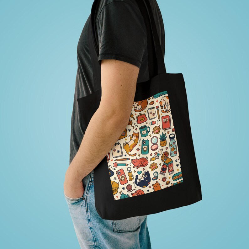 Crazy Cat Lady Tote Bag | Cat Lover Gift | Funny Cat Mom Canvas Bag | Cat Purse Bild 3