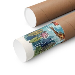 Koi Pond Japanese Garden Watercolor - Poster image 3