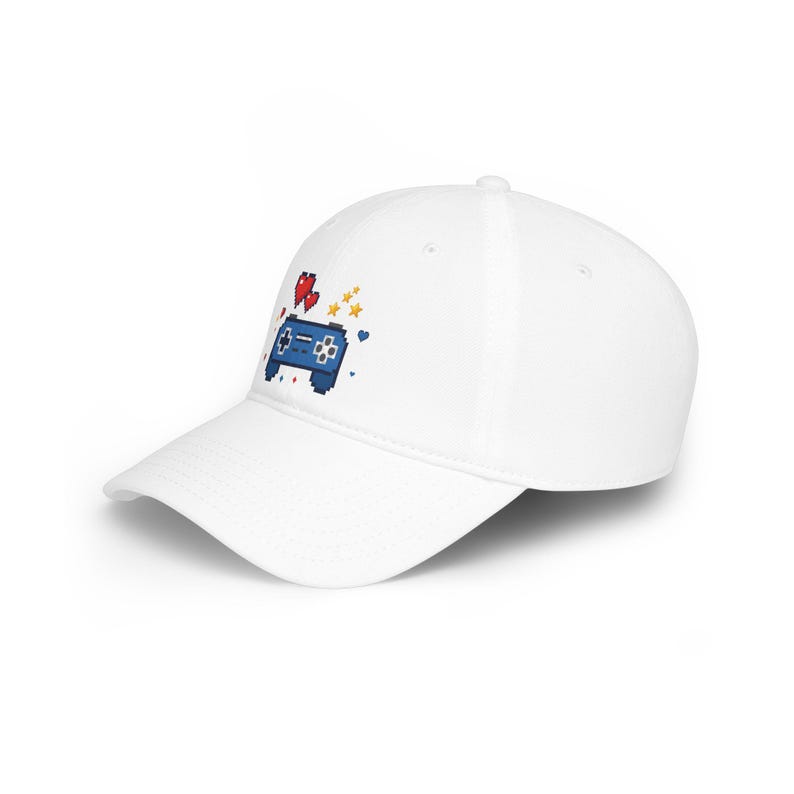 Retro Game Controller Cap Pixel Hearts Stars Gamer Baseball Hat Geek Gift image 2