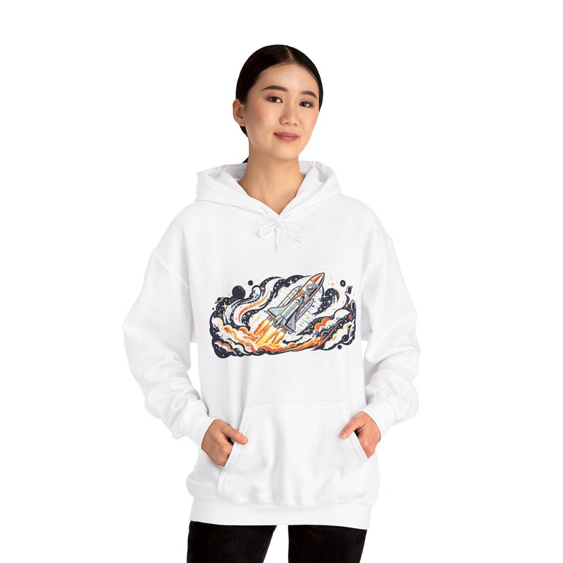 Space Rocket Launching Stars - Hoodie image 6