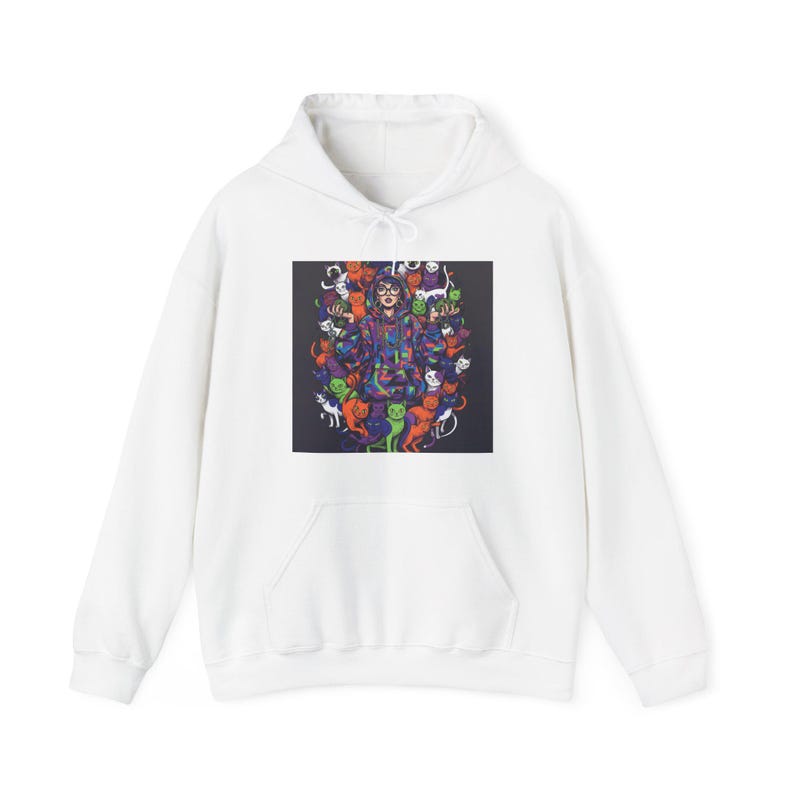 Crazy Cat Lady Hoodie - Funny Cat Lover Pullover, Cute Feline Apparel, Cat Mom Gift image 1