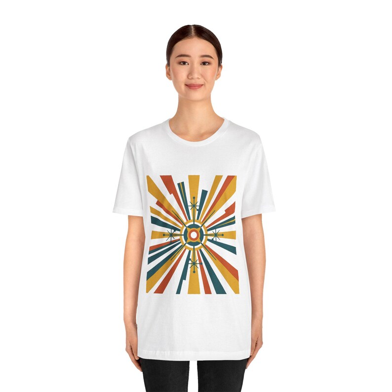 Mid-Century Modern Sunburst Pattern - Tshirt bild 5