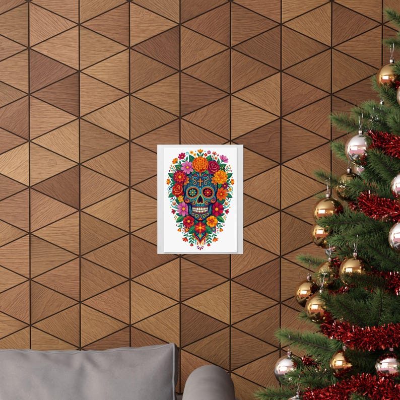Skull With Flowers Day Of The Dead - Poster image 4