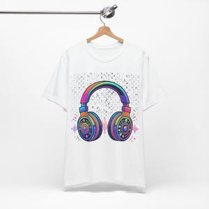 Rave Festival Neon Headphones - Tshirt image 3