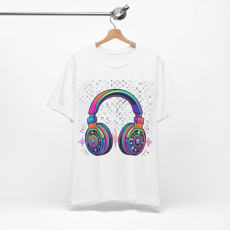 Rave Festival Neon Headphones - Tshirt image 3