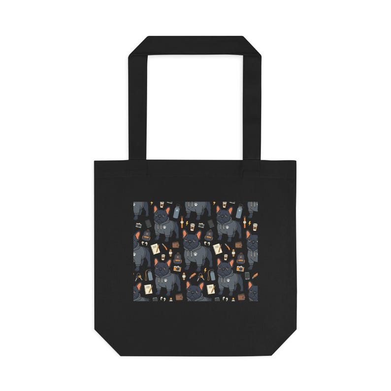 French Bulldog Wearing Hoodie - Tote Bag afbeelding 1