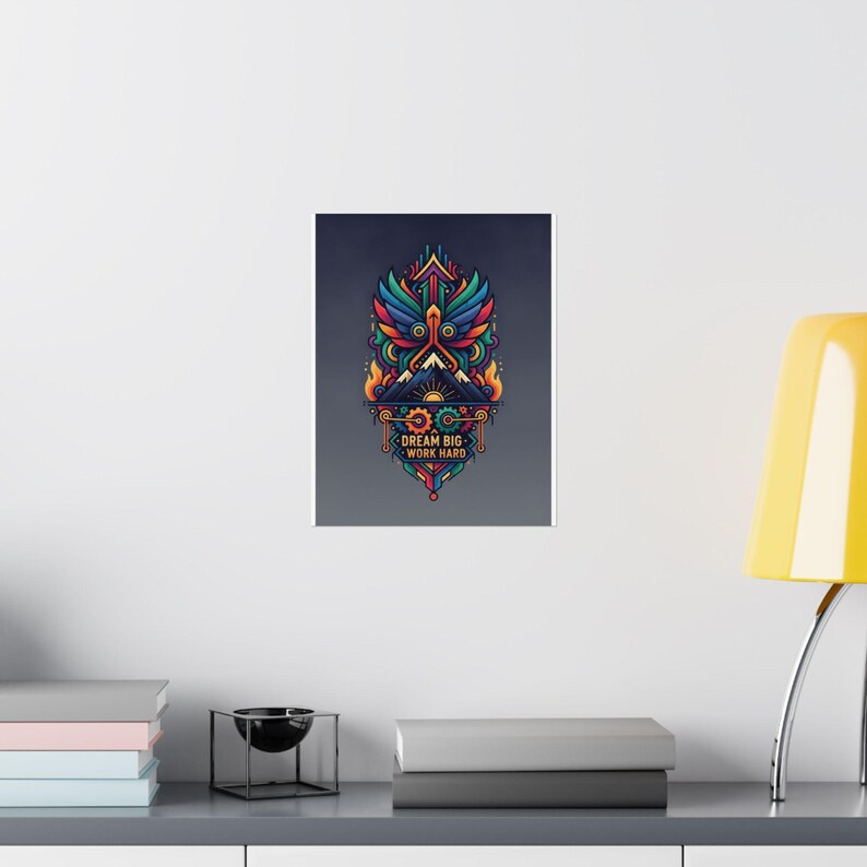 Dream Big Work Hard Motivational Poster, Inspirational Office Wall Art, Minimalist Quote Print, Success Decor 画像 8