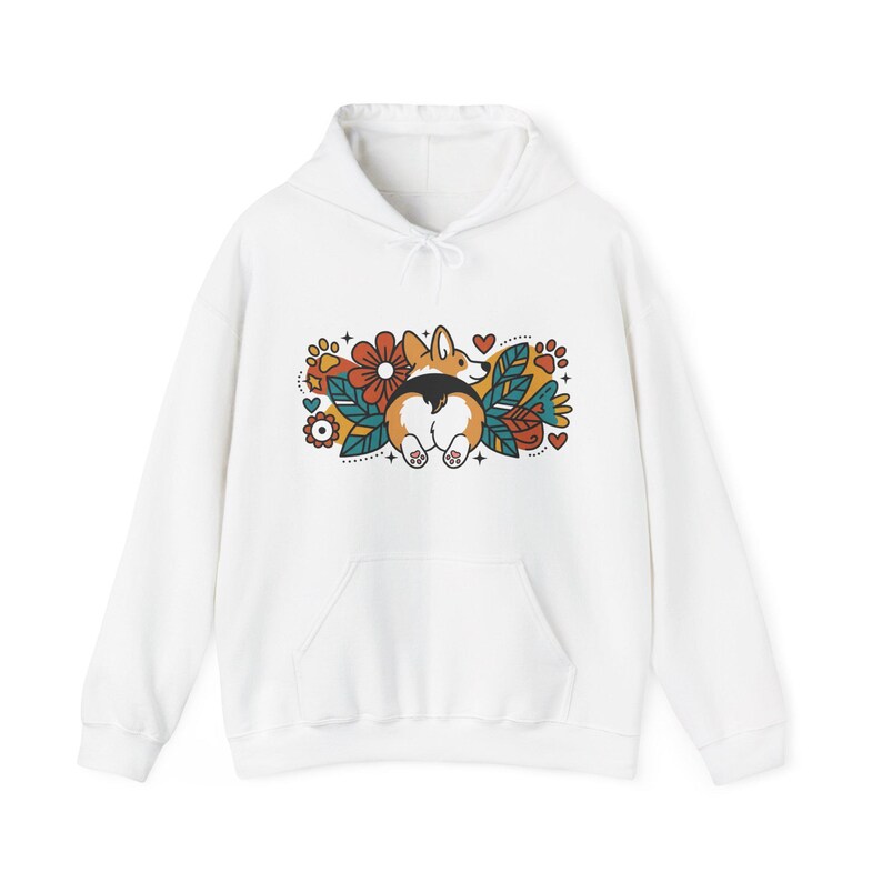 Cute Corgi Butt Dog Lover - Hoodie afbeelding 1