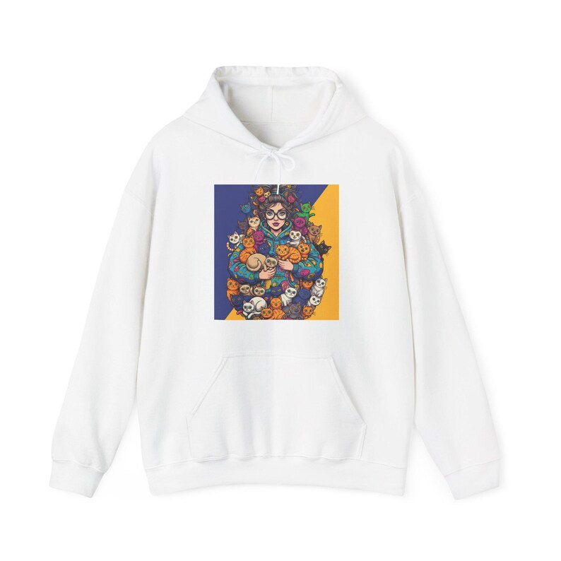 Crazy Cat Lady Hoodie - Funny Cat Lover Pullover Sweatshirt, Cute Kitten Gift For Women, Cat Mom Apparel afbeelding 1