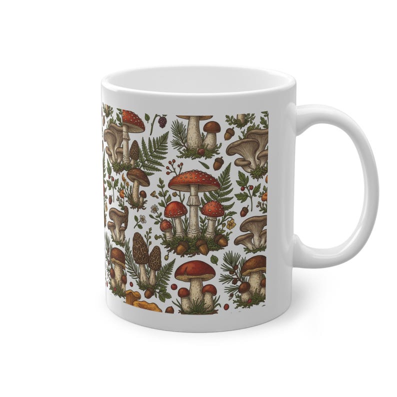 Vintage Botanical Mushroom Chart - Mug image 3