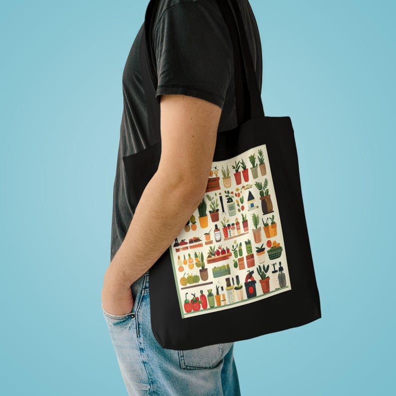 Farmers Market Tote Bag | Canvas Grocery Bag | Fresh Produce Reusable Bag | Eco Friendly Shopping Bag | Farmers Market V image 3