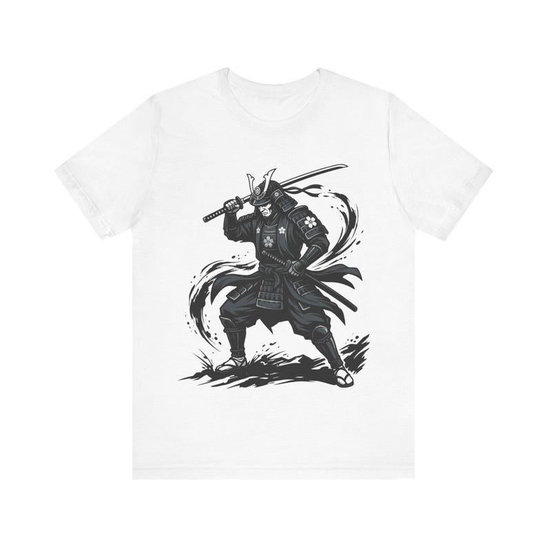 Samurai Warrior Ink Wash Painting - Tshirt image 1