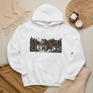 Camping Bear With Lantern - Hoodie Bild 4