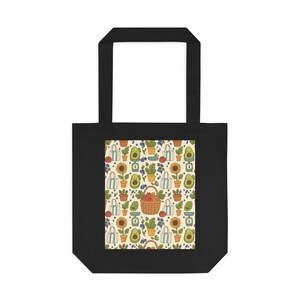 Farmers Market Tote Bag, Canvas Grocery Bag, Reusable Shopping Bag, Farmer Market Vibes, Eco Friendly Produce Bag, Veget image 1