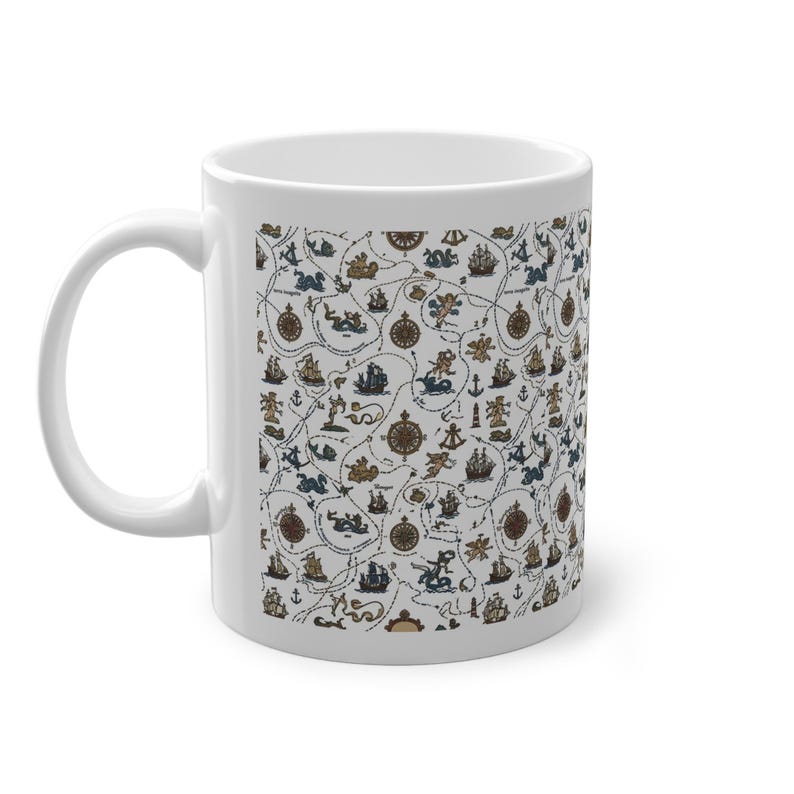 Antique World Map Explorer Routes - Mug immagine 2