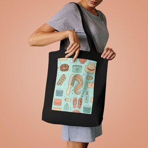 Salty Hair Don't Care Beach Tote Bag | Summer Canvas Tote | Vacation Gift imagen 4