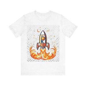 Space Rocket Launching Stars - Tshirt image 1