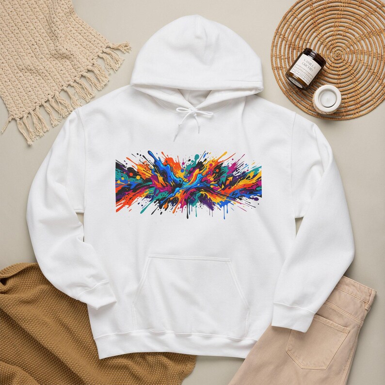 Abstract Paint Splash Colorful - Hoodie image 4