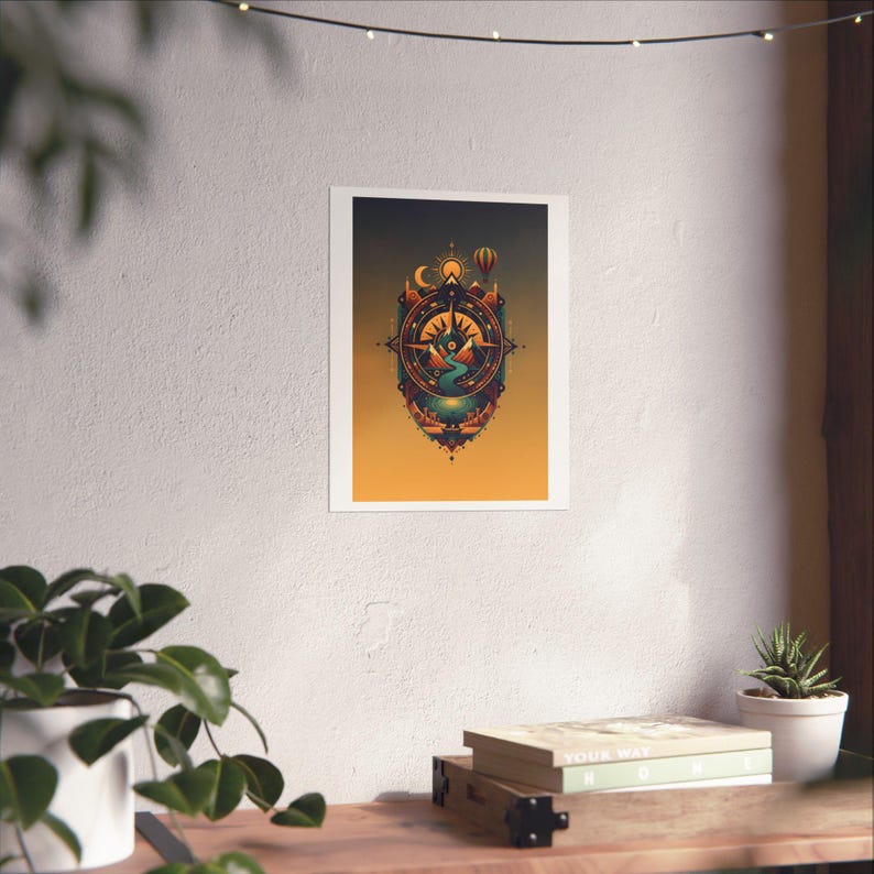 Adventure Awaits Poster | Travel Wall Art | Wanderlust Decor | Mountains Print | Travel Poster | Boho Travel Print | Hik zdjęcie 6