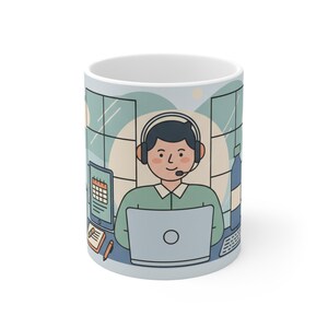 Professional Video Call Coffee Mug - Funny WFH Home Office Gift - Telecommuting Mug - Zoom Meeting Coffee Cup image 1