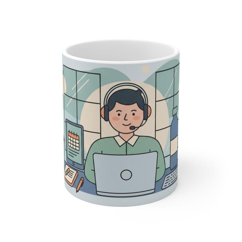 Professional Video Call Coffee Mug - Funny WFH Home Office Gift - Telecommuting Mug - Zoom Meeting Coffee Cup image 1