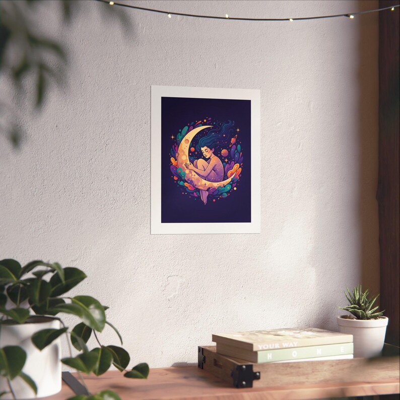 Moon Child Poster, Celestial Astrology Wall Art, Zodiac Star Sign Print, Boho Moon Phase Decor, Spiritual Room Decor bild 6