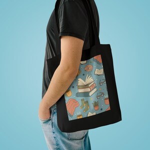 My Weekend is All Booked Tote Bag, Book Lover Gift, Reader Canvas Tote Bag, Literary Tote, Bookish Accessories image 3