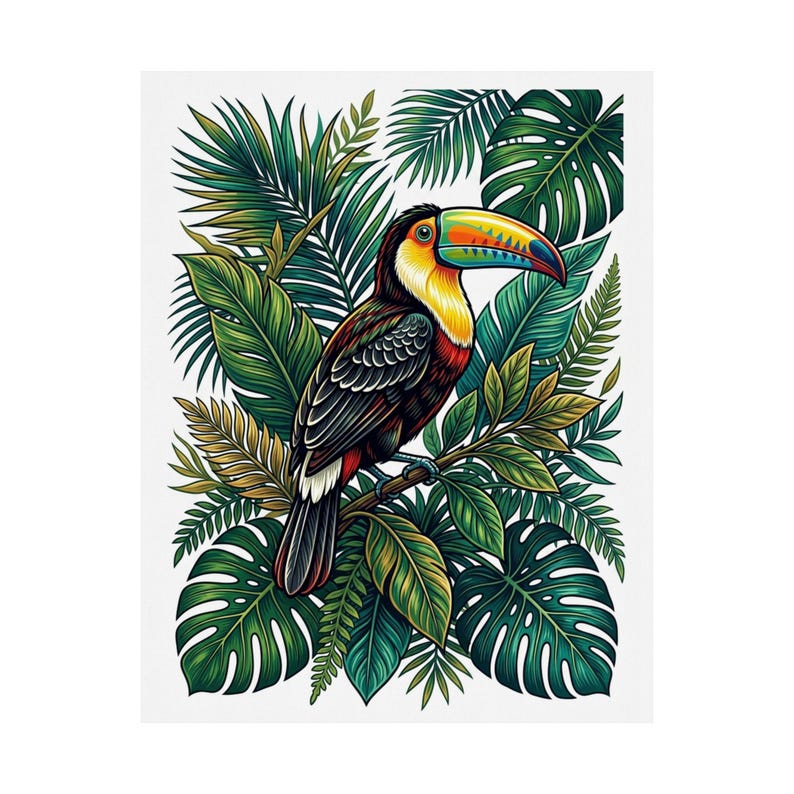 Jungle Toucan Among Tropical Leaves - Poster image 2