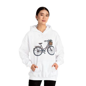 Vintage Bicycle With Basket - Hoodie image 6