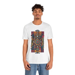 Aztec Calendar Geometric Patterns - Tshirt Bild 6