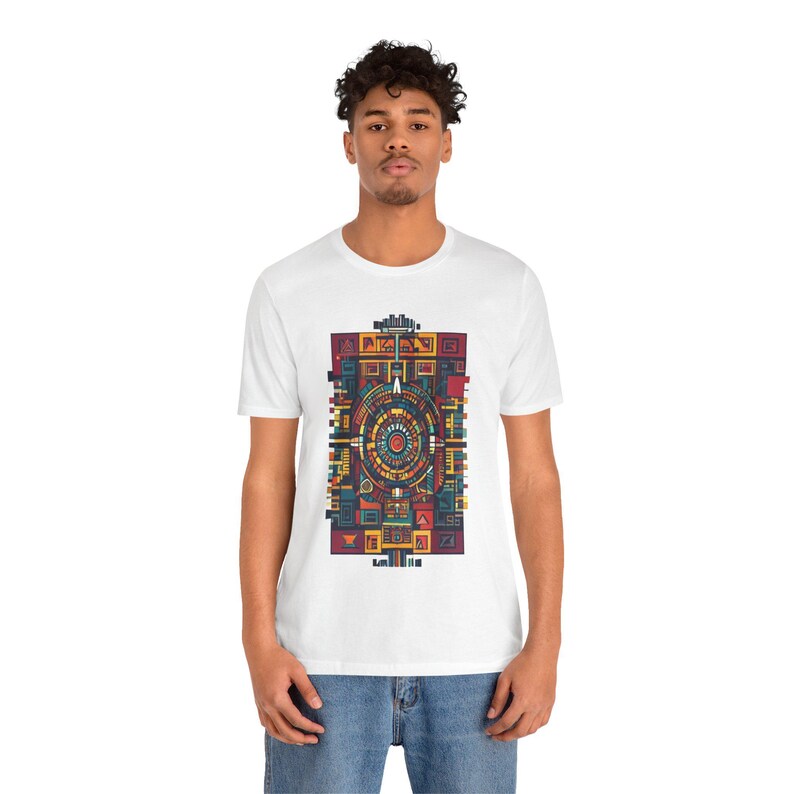 Aztec Calendar Geometric Patterns - Tshirt Bild 6