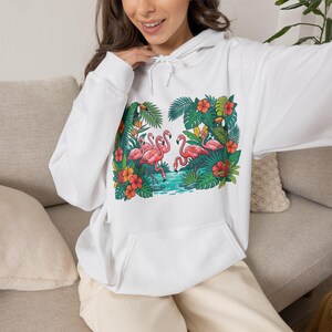 Tropical Flamingo Summer Vibes - Hoodie image 4