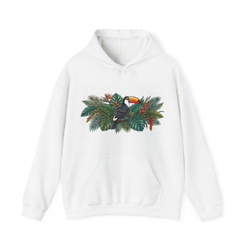 Jungle Toucan Among Tropical Leaves - Hoodie image 1