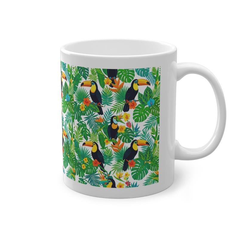Jungle Toucan Among Tropical Leaves - Mug bild 3