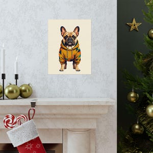 French Bulldog Wearing Hoodie - Poster image 7